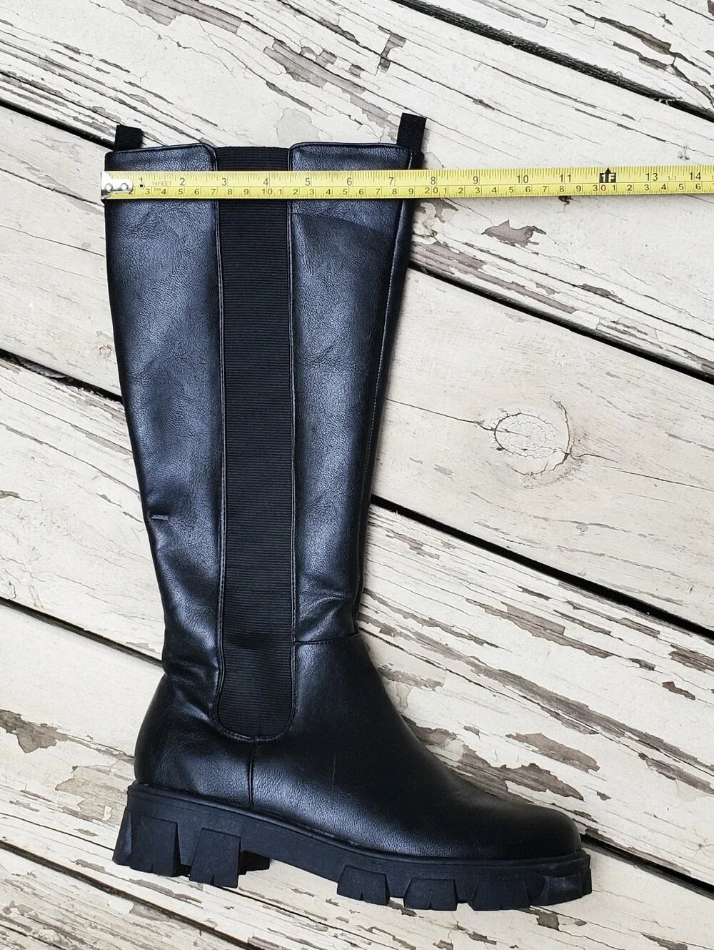Sugar Jillian Tall Lug Black Boots Size 8.5